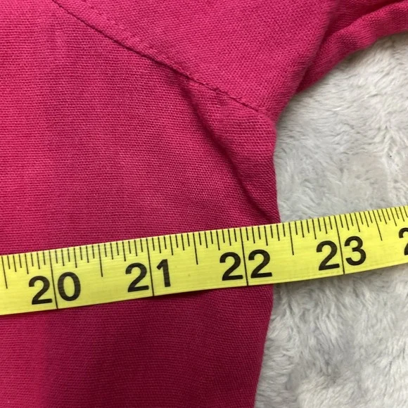 Womens‎ Floral Embroidered Crop Top Size L/XL Pink Smocked Tie Waist V Neck Boho - Picture 4 of 6